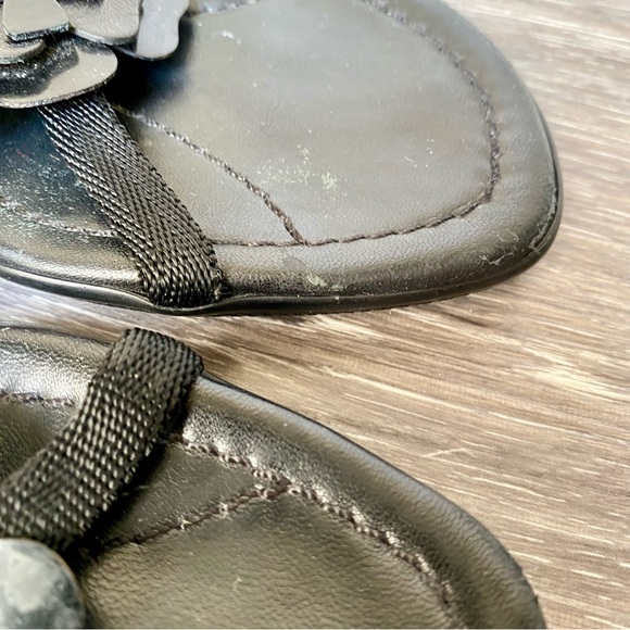 Prada black leather Calzature Donna Flower Easy kitten heel sandals size 36 - Picture 4 of 12